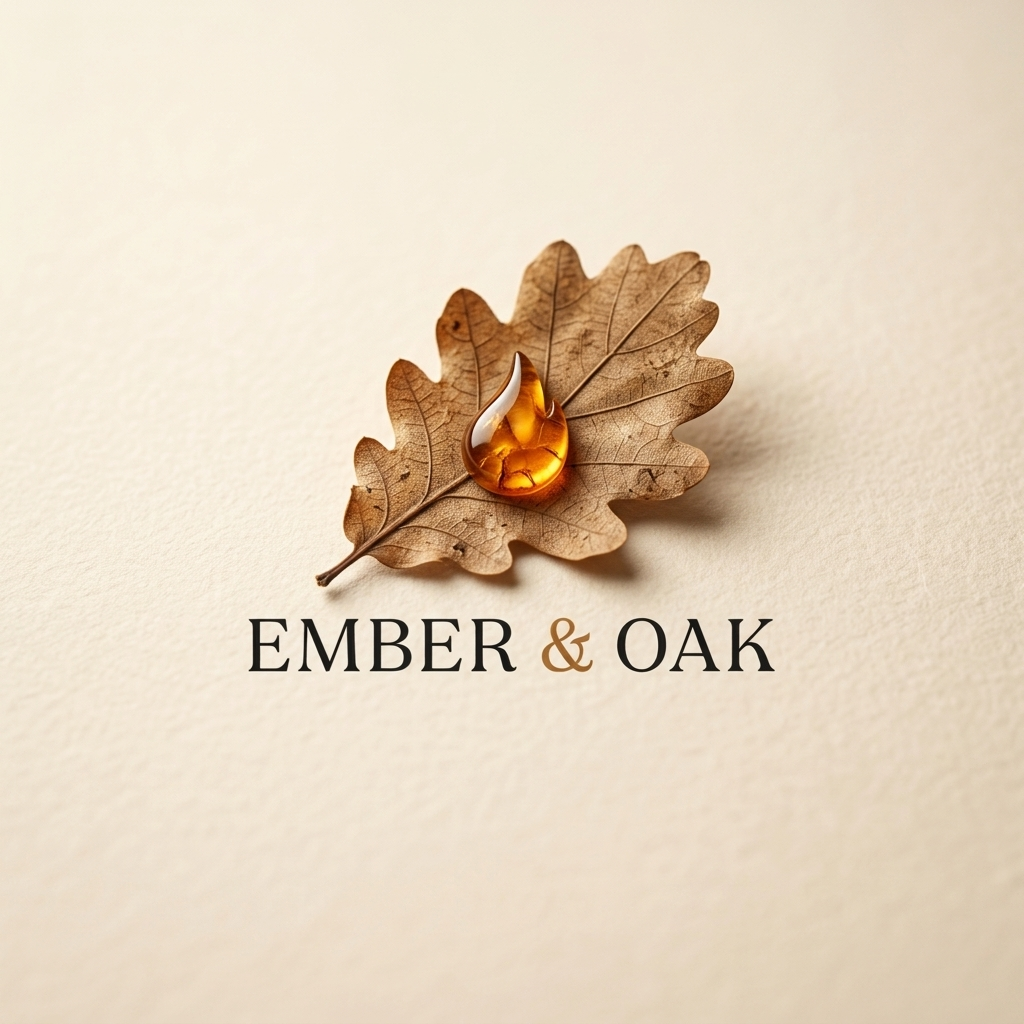 Ember and Oak candle product logo